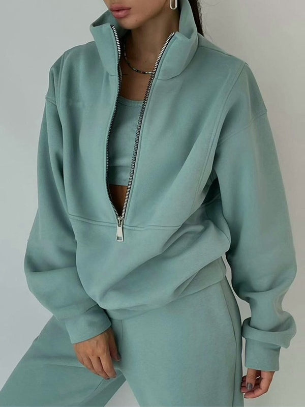 Fleece Sports Street Casual Fashion Two-Piece Sweatshirt