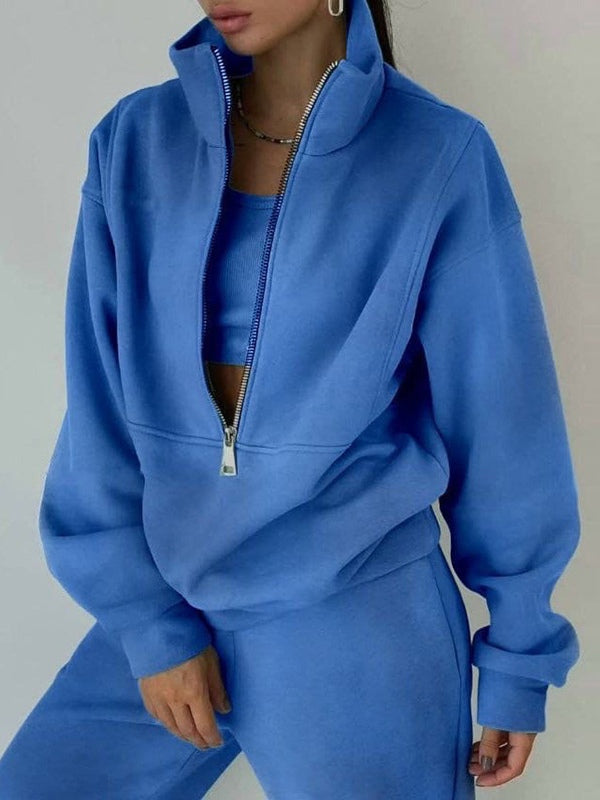 Fleece Sports Street Casual Fashion Two-Piece Sweatshirt