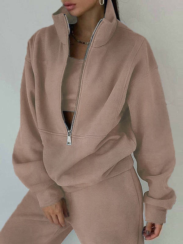 Fleece Sports Street Casual Fashion Two-Piece Sweatshirt