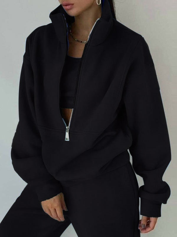 Fleece Sports Street Casual Fashion Two-Piece Sweatshirt