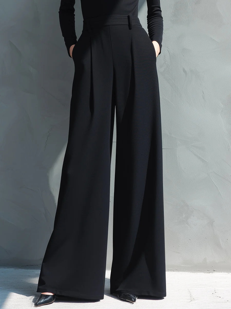 Classic Black High-neck Wide-leg Jumpsuit